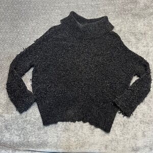 Umgee Black Mock Neck Cozy Oversized Sweater‎ Top Juniors Size L womens small